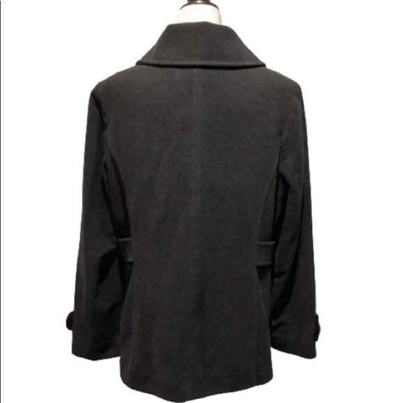 INCREDIBLY COMFORTABLE PEACOAT- UTEX DOUBLE BREASTED IN CHARCOAL GREY SIZE 16 - Picture 7 of 8